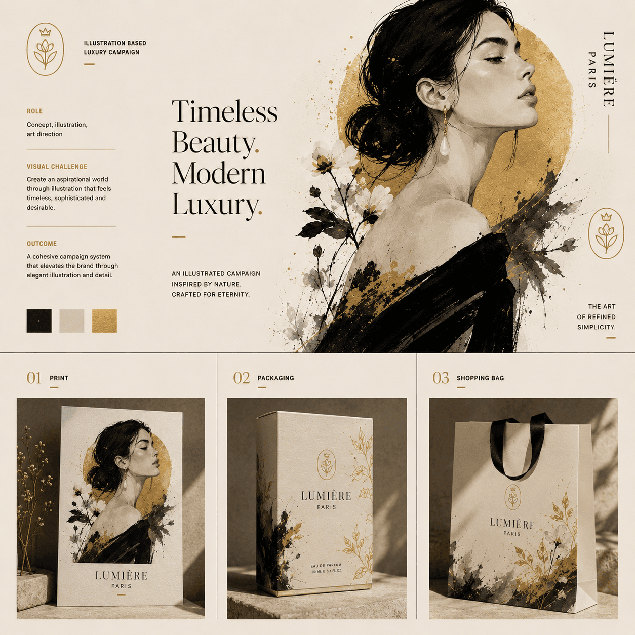 Luxury campaign illustration by Paul Ikin